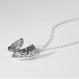 925 Silver Heart Name Charm Flip Feather Pendant