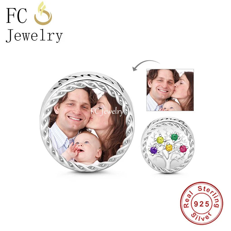 925 Sterling Silver Family Tree Bead for Pan Charms Bracelet