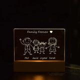 Personalized Acrylic USB LED Table Lamp Night Light - Family Name Table Lamp