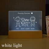 Personalized Acrylic USB LED Table Lamp Night Light - Family Name Table Lamp