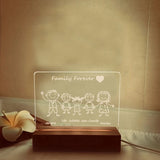 Personalized Acrylic USB LED Table Lamp Night Light - Family Name Table Lamp