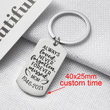Mom Memorial Keychain Mother's Always Loved.Never Forgotten Forever Missed