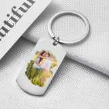 Photo Personalized Dog Tag Keychain Valentines Boyfriend