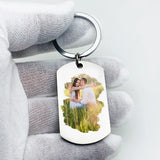 Photo Personalized Dog Tag Keychain Valentines Boyfriend