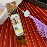 Personalized Photo Bookmark with Tassel Chinese Style Wooden Bookmarks