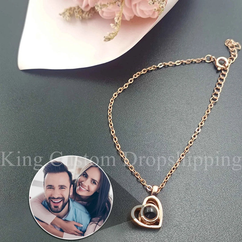 Custom Love Projection Photo Bracelet for Family & Birthdays