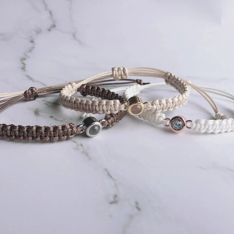 Photo Bracelet Projection Bracelet Personalized Braided Rope