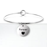 Personalized Round Heart Name Photo Bracelet Stainless Steel Jewelry