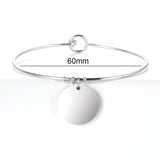 Personalized Round Heart Name Photo Bracelet Stainless Steel Jewelry