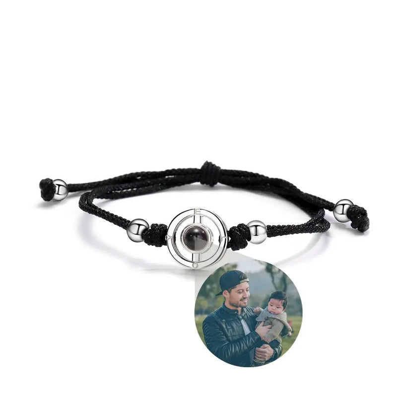 925 Silver Custom Photo Bracelet for Women Mom Lover