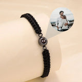 Photo Projection Bracelet Braided Rope Customized Stainless Steel Couple Gift