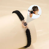 Photo Projection Bracelet Braided Rope Customized Stainless Steel Couple Gift