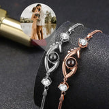 Personalized 925 Sterling Silver Photo Bracelet - Custom Jewelry Gift for Mom