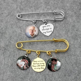 Personalized Photo Brooch Wedding Bouquet Pin Gift for Bride Groom
