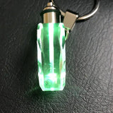 LED Light Crystal Keychain Laser Carved Photo Couple Family Souvenir Gift