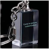 LED Light Crystal Keychain Laser Carved Photo Couple Family Souvenir Gift