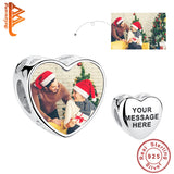 Personalized 925 Silver Heart Charm Bead for Bracelet Necklace