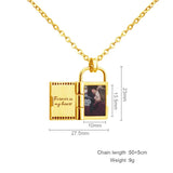 Personalized Engraved Photo Envelope Necklace - Unique Jewelry Gift