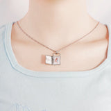 Personalized Engraved Photo Envelope Necklace - Unique Jewelry Gift
