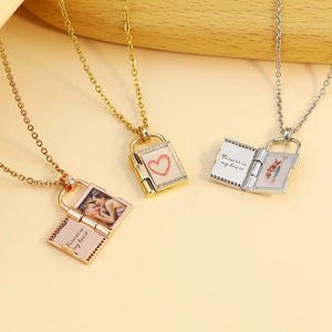 Personalized Engraved Photo Envelope Necklace - Unique Jewelry Gift