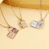 Personalized Engraved Photo Envelope Necklace - Unique Jewelry Gift