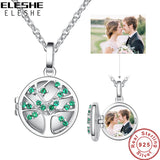 Family Tree Crystal Pendant Necklace on 925 Sterling Silver Chain