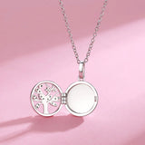 Family Tree Crystal Pendant Necklace on 925 Sterling Silver Chain
