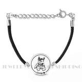 Hand-Carved Heart Tag Cat Dog Bracelet Personalized Gift Jewelry
