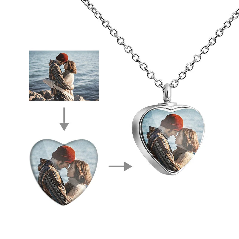 Heart Shaped Memorial Urns Necklace Cremation Pendant Jewelry