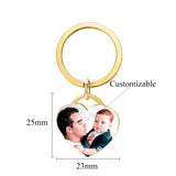 Personalized Photo Heart Keychain Double Sided Wedding Gift