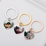 Personalized Photo Heart Keychain Double Sided Wedding Gift