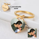 Personalized Photo Heart Keychain Double Sided Wedding Gift