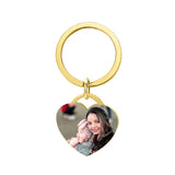 Personalized Photo Heart Keychain Double Sided Wedding Gift