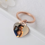Personalized Photo Heart Keychain Double Sided Wedding Gift