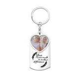 Personalized Photo Keychain with Engraved Name, Family Couple Gift