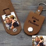 Personalized Leather Keychain with Picture