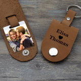 Personalized Leather Keychain with Picture