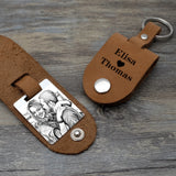 Personalized Leather Keychain with Picture