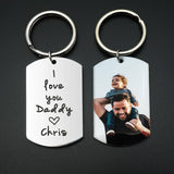 Personalized Photo Keychain for Dad, Anniversary Gift, Father's Day