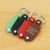 Personalized Leather Photo Keychain for Dad, Best Friend - Anniversary Gift