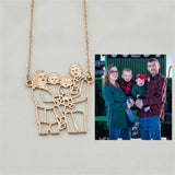 Personalized Photo Keychain Stainless Steel Necklace Family Memorial Gift