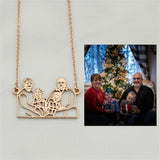 Personalized Photo Keychain Stainless Steel Necklace Family Memorial Gift