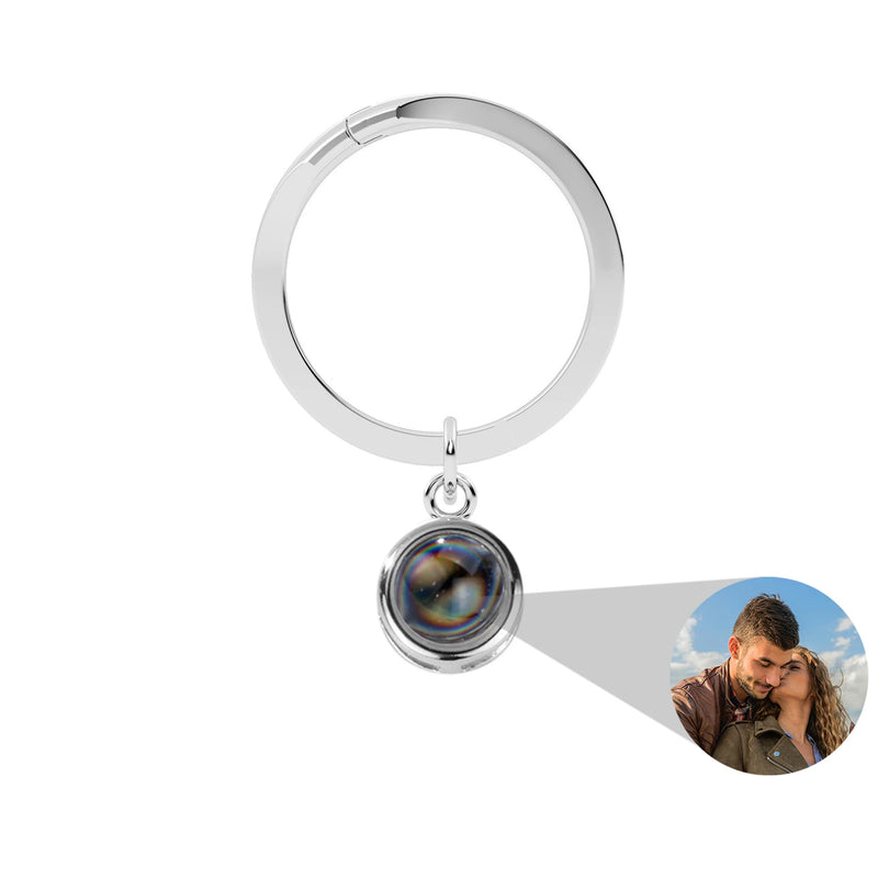 Personalized Circle Projection Keychain for Family Lover