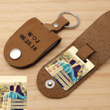 Personalized Photo Keychain Leather Key Fob Gift for Him
