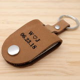 Personalized Photo Keychain Leather Key Fob Gift for Him