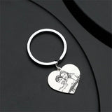 Personalized Calendar Keychain Stainless Steel Heart Pendant