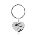 Personalized Calendar Keychain Stainless Steel Heart Pendant