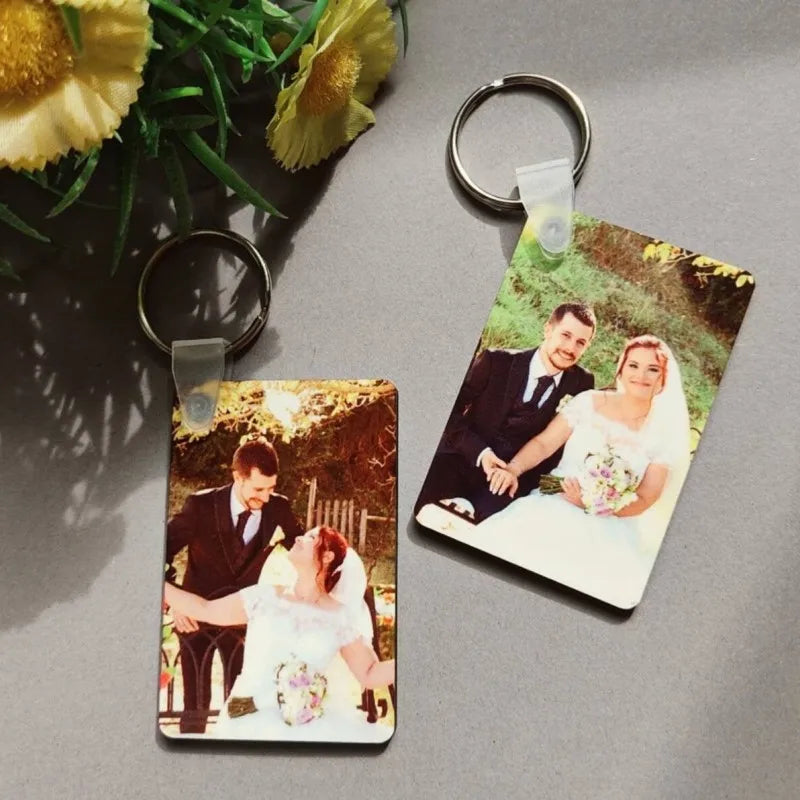 Customized Stainless Steel Photo Keychain - Personalized Memorial Key Chain