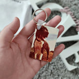 Customized Stainless Steel Photo Keychain - Personalized Memorial Key Chain