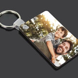 Customized Stainless Steel Photo Keychain - Personalized Memorial Key Chain